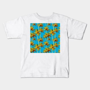 Tropical Palms on a Celestial Blue Canvas Kids T-Shirt